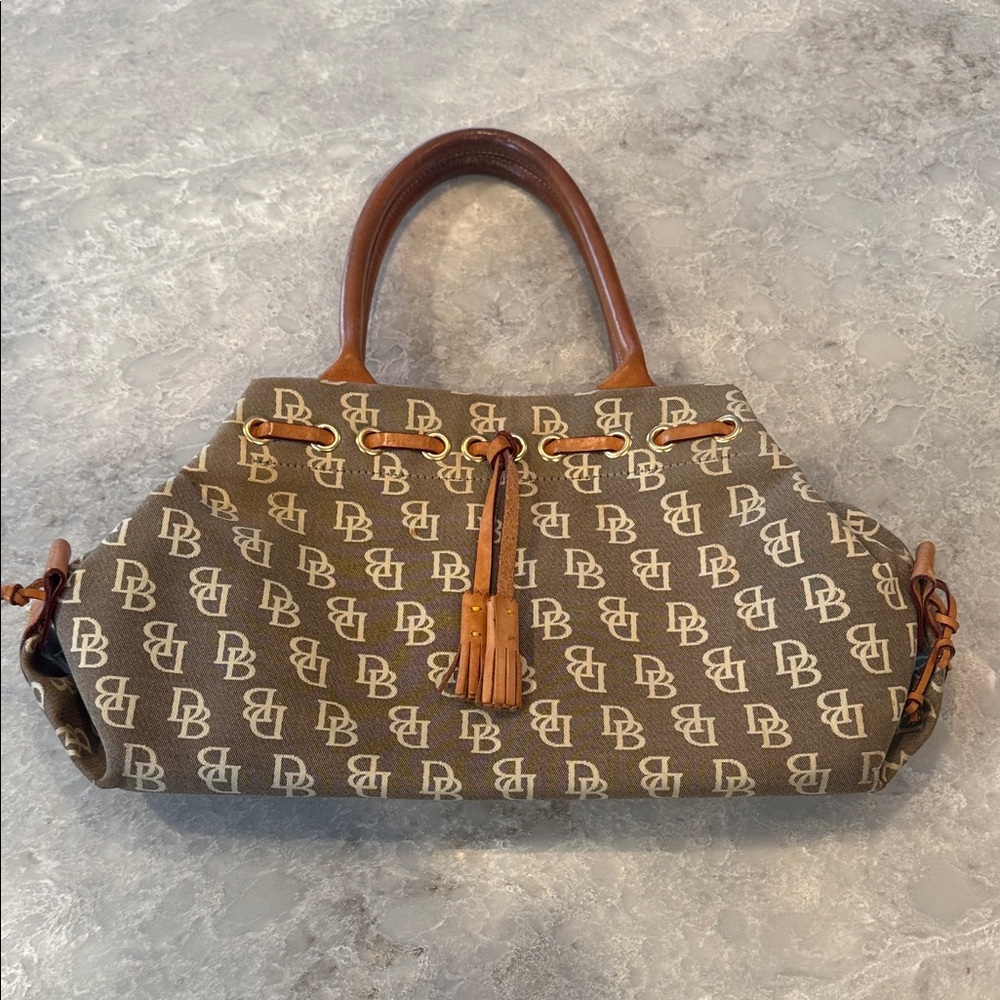 Chic Brown Monogram Shoulder Bag